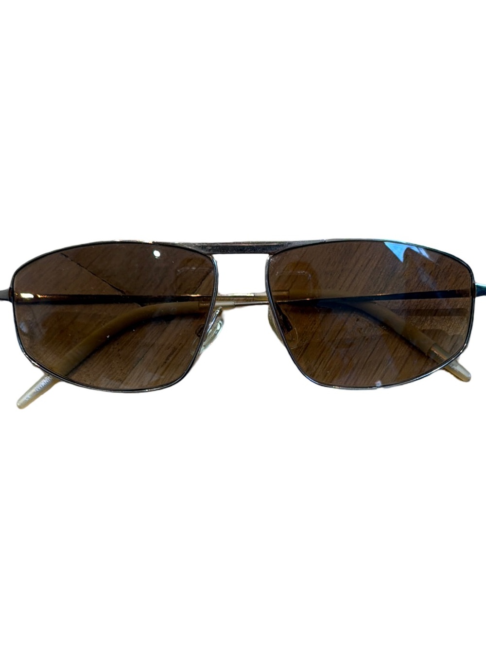 Oliver Peoples Brown Lens Gold Metal Aviator Sunglasses